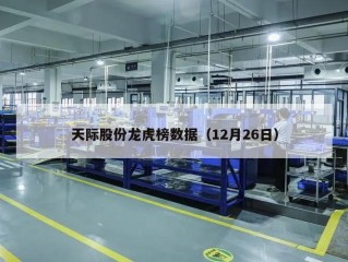天际股份龙虎榜数据（12月26日）